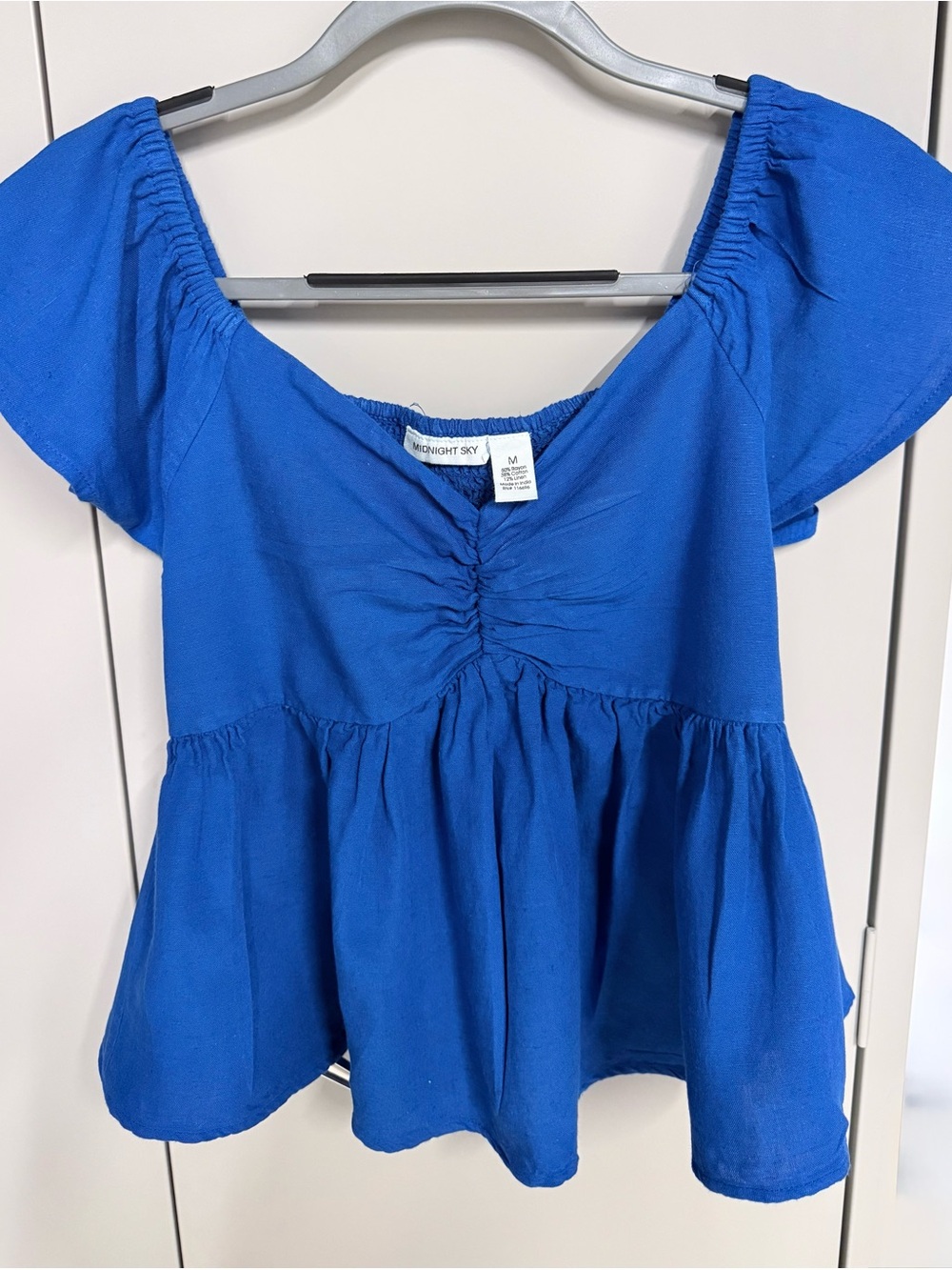 Midnight Sky Royal Blue Peplum Tunic Top